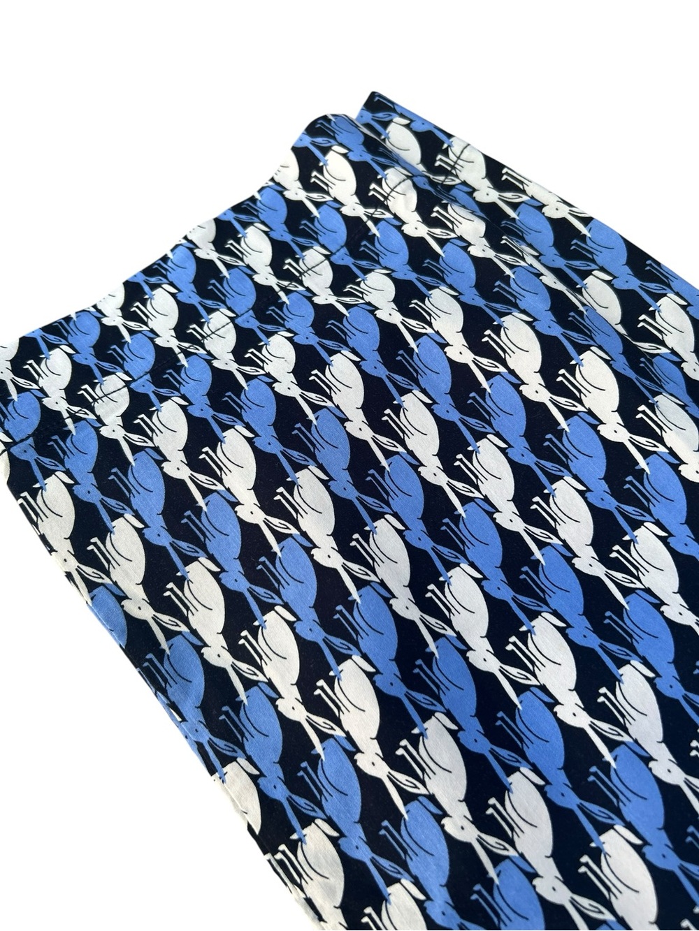 Anthropologie Maeve Colette Wide Leg Crop Pants Rabbit Print Blue Bunnies Sz 23 - Picture 2 of 8